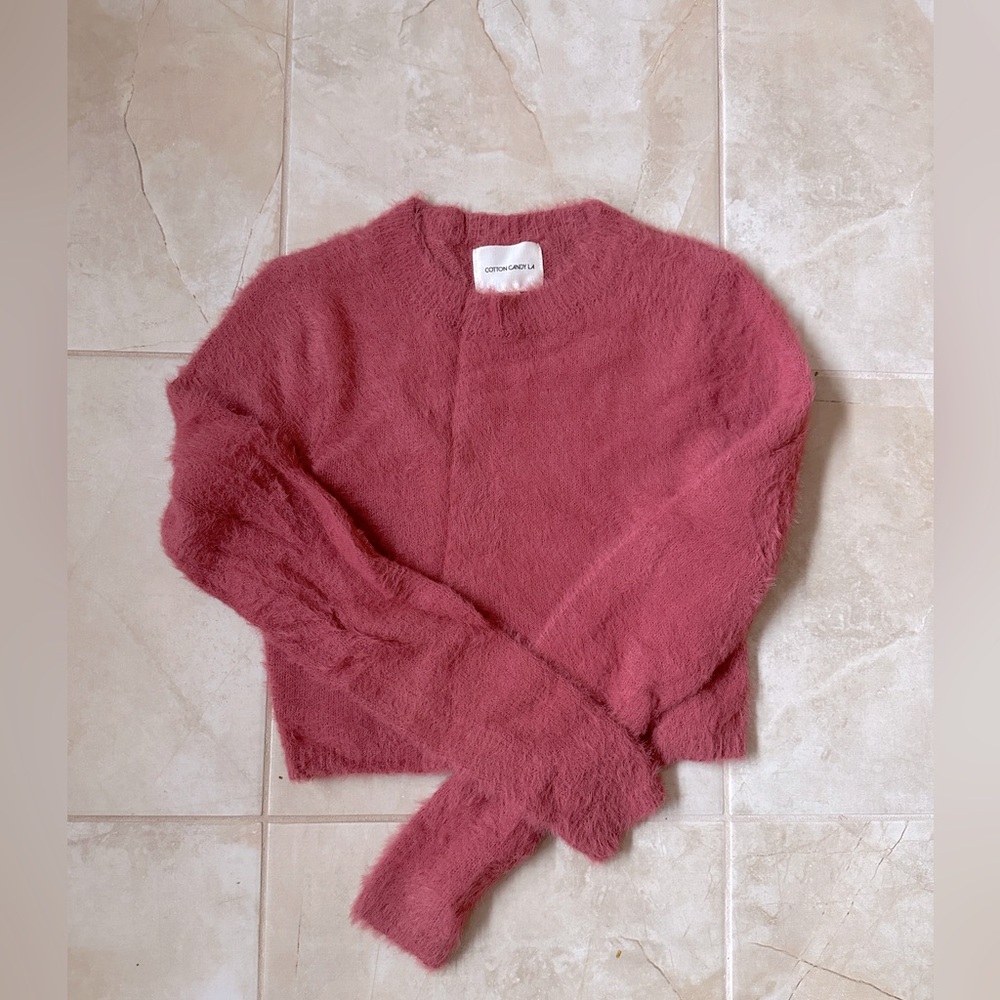 COTTON CANDY LA Dusty Rose Cropped Sweater (S/M)